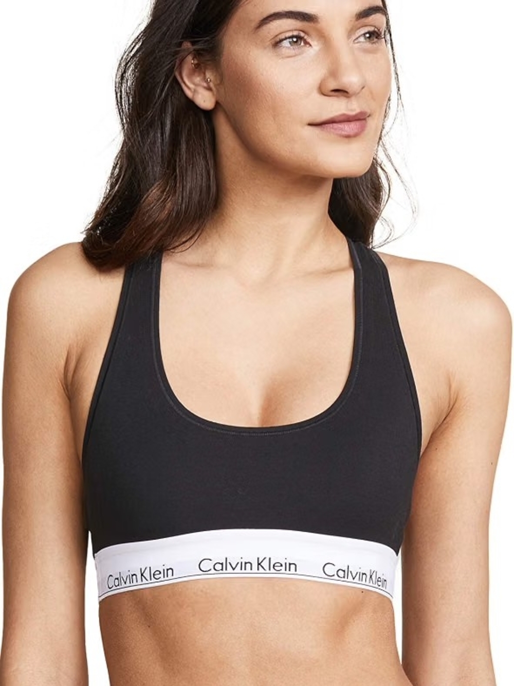 Calvin Klein Women's Black Logo-Trim Sports Bra